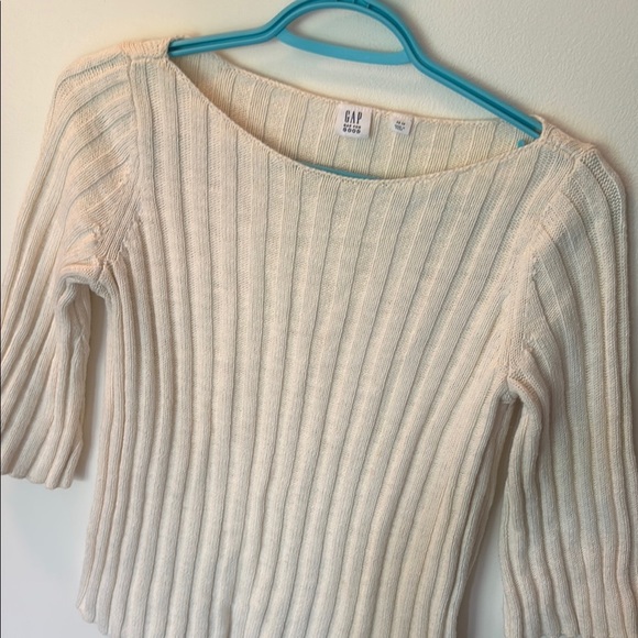 GAP Women's Ribbed White Sweater - Picture 2 of 3